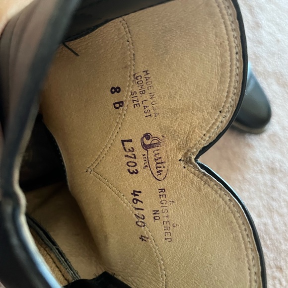 Justin Boots Black Leather Western Boots - Picture 6 of 11